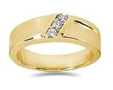 0.15 ctw Men's Diamond Ring in 18K Yellow Gold