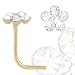 Jewelco London 9ct Yellow gold cubic zirconia set Daisy Nose Stud
