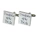 Ring Bearer Ash Grey & Silver Coloured Square Cufflinks with Free Gift Box - Ringbearer Wedding Gift (Pic shows Grandfather of the Bride design)