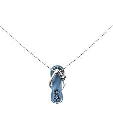 Necklace - N275 - Flip Flop Slipper ~ Dark Blue (Lg)