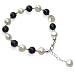 Sterling Silver Onyx Gemstone 8 MM Fresh water Nugget Pearl Bracelet With 7