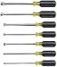 KLEIN TOOLS Nut Driver Set, 7 pc. Magnetic 6 Hollow Shaft, Cushion Grip Part No. 647M