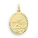 14k Gold Round Angel Charm