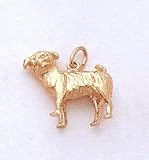 3 Dimensional Pug Dog Charm In 14kt Gold