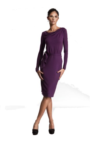 Nife Kleid mit wasserfall Ausschnitt, lila. Bitte beachten Sie bei der Bestellung die Masse in der Beschreibung!