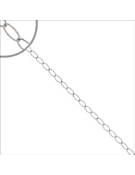 14k White Gold, Open Rolo Link Anklet with Sparkly Textured Surface.