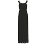 Black Knit Long Dress U Shape Neck Back Tide Strap