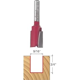 Freud 04-134 9 16-Inch Diameter by 3 4-Inch Double Flute Straight Router Bit with 1 4-Inch... by Freud