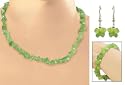 Jewelry set, 'Spring Green' 16" L