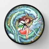 Our Special Art Design Anime Wall Decor Clock Custom Other Anime Studio Ghibli(10) Black Frames Wall Clock Modern Design Watch Wall 10" Diameter Unique Wall Clocks