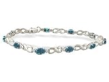 14K White Gold Oval Created Alexandrite and Diamond Bracelet