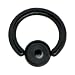 16 Gauge 1/4" Black Anodized Titanium Ball Captive Ring
