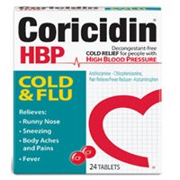 Coricidin HBP Cold & Flu Tablets for People with High Blood Pressure - 24 Ea