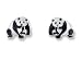 Chinese Giant Panda Bear Sterling Silver and Enamel Earrings