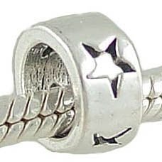 Open Stars Sterling Silver Spacer Bead for European Charm Bracelet