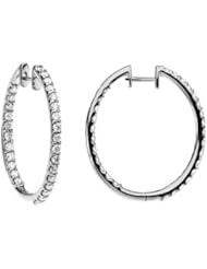 DIAMOND HOOP EARRINGS 14K WHITE GOLD