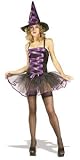 Angels Fancy Dress Female Purple Ballerina Witch Costume, Size Medium