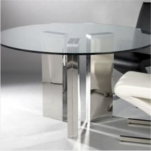 Chintaly Sabrina Round Dining Table with Glass Top Chintaly Sabrina Round Dining Table with Glass Top