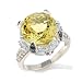Round Lemon Quartz, Blue Sapphire, and Topaz Sterling Silver Ring Size 7(Sizes 6,7,8,9,10)