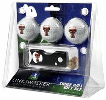Texas Tech Red Raiders Ncaa 3 Golf Ball Gift Pack W/ Spring Action Divot Tool