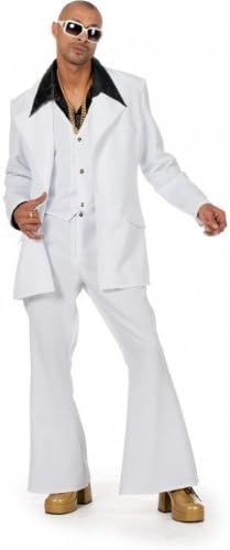 70's DISCO FEVER WHITE GENTS MEN FANCY DRESS PARTY OUTFIT HALLOWEEN SUIT COSTUME by Wicked Wardrobe