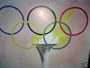 OLYMPIC RINGS TORCH AND FLAMES PRINT (GYMNASTICS)