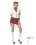 School Girl Sexy Halloween Costume Naughty Sorority Schoolgirl Lingerie Skimpy Skirt Adult Outfit