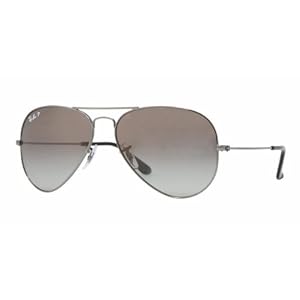 Ray-Ban Titanium Aviator RB 8041 Sunglasses Titanium Grey Gradient Polarized
