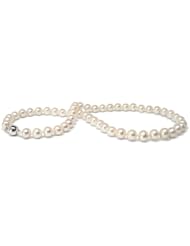 Savannah AAA 7.5-8.0mm Brilliant Luster White Cultured Freshwater Pearl Necklace (Sterling Silver, 17")