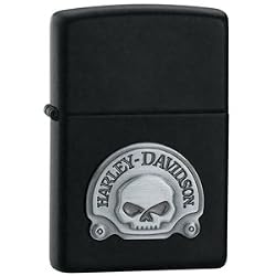 Zippo Black Matte, Harley-Davidson Skull Emblem