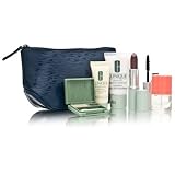 Clinique Travel Set (Deep Blue-Green with Embossed Zigzags) 7 Piece Set