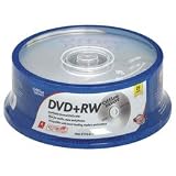 Office Depot 25/pack DVD+RW Rewritable Blank Media Discs Spindle, 4X/4.7GB/120min