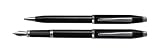Cross Century II Premium Value Limited Time Black Lacquer with Chrome Fountain Pen (medium stainless steel nib) and Ballpoint Pen Set (AT0087WG-61MS)