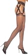 Sheer Lace Top Stockings With Attached Criss Cross Lace Garter Belt by Leg Avenue