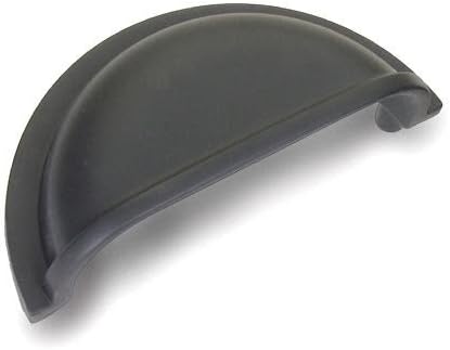 Cooality PU02MB Matt Black Cabinet Hardware Cup Pull 3" Hole Centers - 25 Pack