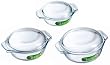 Pyrex 3-Piece Round Casserole Set, 0.75 L, 1.25 L, 2.0 L Casseroles