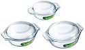 Pyrex 3-Piece Round Casserole Set, 0.75 L, 1.25 L, 2.0 L Casseroles
