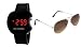 Sheomy Combo of Silver Brown Aviator Sunglass and a Digital Black Apple Dial Led Watch RS.299.00