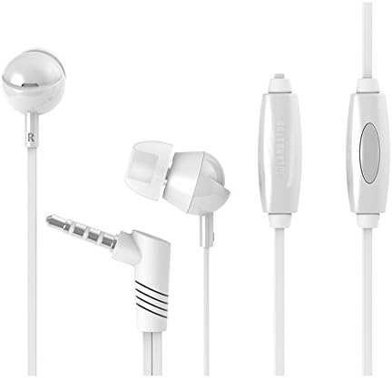 Langston® Genuine Universal In-Ear Tangle Free 3.5mm Plug Earphones Earbuds EarPods for Apple iPhone 6 6 Plus 5S 5C 5 4S 4 3 iPad Air mini2 mini 4 3 2 iPod Touch 5th iPod Nano 7th Samsung Galaxy S5 S4 mini S3 S3 mini Note 4 Edge Note 3 Note 2 LG G3 G2 HTC One M8 M7 Motorola Moto G X Nokia Lumia Blackberry Sony Xiaomi and Most of the Android Smartphones and Tablets and more - (White)