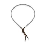 Stainless Steel Necklace w/ Brown Cord