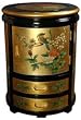 Asian Furniture & D&eacute;cor - 18" Japanese Lacquered Stool Oriental End Table Cabinet ( Gold )
