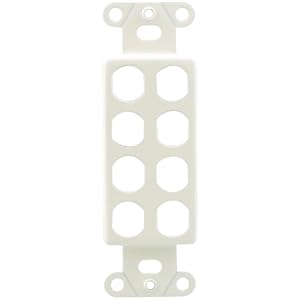 Oem Systems Company IWM-8P-I Decorator Style 8 Connector Plate (Ivory)
