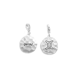 Reversible Gemini Charm With Crystal Accents And Lobster Clasp