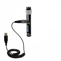 Coiled Power Hot Sync and Charge USB Data Cable w/ Tip Exchange for the Sony Walkman NW-S205F - Gomadic Brand