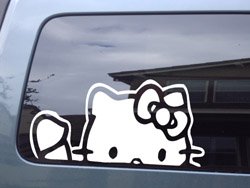 Hello Kitty Waving Car Window Vinyl Sticker Decal -SHKW04079-