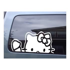Hello Kitty Waving Car Window Vinyl Sticker Decal -SHKW04079-