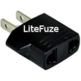 LiteFuze Flat European to American Outlet Plug Adapter
