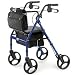 Hugo Elite Rolling Walker with Seat, Backrest and Saddle Bag