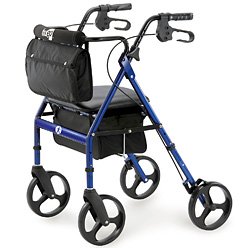 Hugo Elite Rolling Walker with Seat, Backrest and Saddle Bag