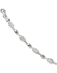 Leslies 14k White Gold Diamond-cut Bracelet Length 7"